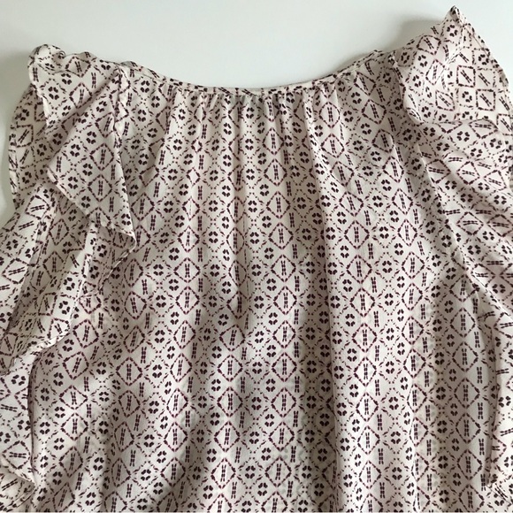 Madewell 100% Silk Lily Ruffle Top in Echo Grid Peplum Hem Size Small - Picture 9 of 17